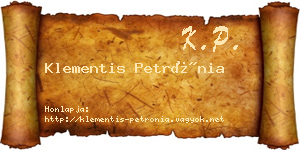 Klementis Petrónia névjegykártya